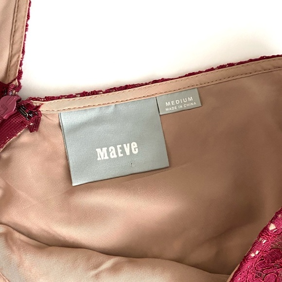 Anthropologie Maeve Needle Lace Merlot Blouse - 3/4 sleeve - Peplum - V Neck - Picture 5 of 9